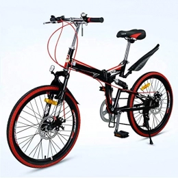 SYCHONG Bike SYCHONG Foldable Bicycle, 22" Mountain Bike 7 Speed Folding Bicycledouble Disc Brake Ultra-Light Portable Men Or Women Available, Red