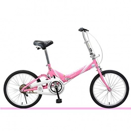 SYCHONG Bike SYCHONG Foldable Bicycle for Adult, Female Ultra Light Portable 20 Inch Mini Student Small Bicycle, Pink