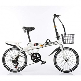SYCHONG Folding Bike SYCHONG Folding Bike 16 Inch Shift Disc Brakes Available for Adults Ultra Light Portable with Children Students Small Bicycle, White