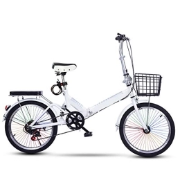 SYCHONG Bike SYCHONG Folding Bike -20 Inch Folding Bike for Men And Women - Folding Bike with 6 Speed with Front + Rear Fender Double Brake, White