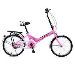SYCHONG Bike SYCHONG Folding Bike -20 Inch Single Speed Folding Bike, with Front And Rear V Brake System Shock Absorb Ultralight Folding Bicycle, Pink