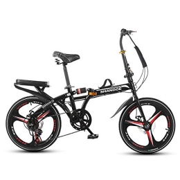 SYCHONG Folding Bike SYCHONG Folding Bike 20Inch, Folding City Bike, Single Speed, Shock Absorber Brake, Fully Assembled, Available for Adults Children Students Small Bicycle, Black