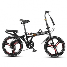 SYCHONG Folding Bike SYCHONG Folding Bike 20Inch, Folding City Bike, Variable Speed, Shock Absorber Disc Brake, Fully Assembled, Available for Adults Children, Black