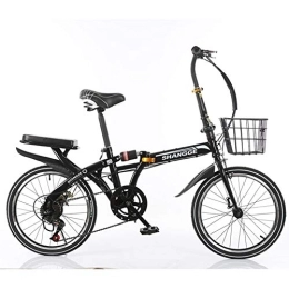 SYCHONG Folding Bike SYCHONG Folding Bike 20Inch, Folding City Bike, Variable Speed, Shock Absorption Disc Brake, Spoke Wheel, Fully Assembled, Available for Adults Children, Black