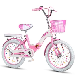 SYCHONG Folding Bike SYCHONG Folding Bike, Children's Folding Bike, Girl Bicycle, Lightweight And Easy To Carry, Double Brake, A1, 20inch