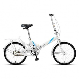 SYLTL Folding Bike SYLTL Foldable Bike Unisex Adult Child 20 Inches Suitable for Height 135-185cm Disc Brake Folding City Bicycle, White