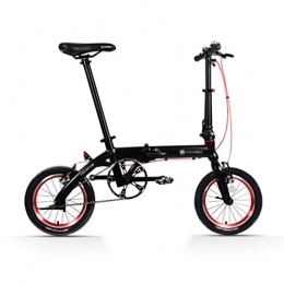 szy Folding Bike szy Folding Bike Foldable Bike Folding Bicycle 14 Inch Aluminum Alloy Bicycle Portable Folding Bicycle Adult Male And Female Bicycles Ultralight Mini-bike (Color : Black, Size : 14 inches)