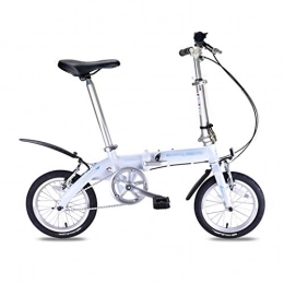 szy Folding Bike szy Folding Bike Foldable Bike Folding Bicycle 14 Inch Folding Bicycle Aluminum Alloy Adult Bicycle Ultralight Student Bike (Color : White, Size : 110 * 80-90cm)