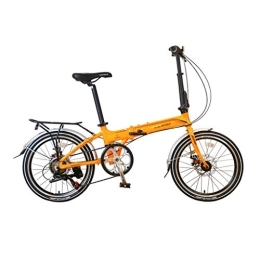 szy Bike szy Folding Bike Foldable Bike Folding Bicycle 20 Inch Variable Speed Bicycle Aluminum Alloy Folding Bicycle Student Adult Bicycle Double Disc Brakes Front And Rear (Color : Yellow, Size : 20 inches)