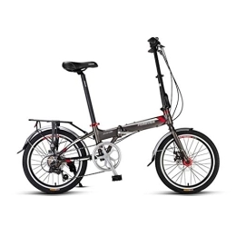 szy Folding Bike szy Folding Bike Foldable Bike Folding Bicycle Adult Folding Bicycle Aluminum Alloy Variable Speed Bicycle City Bike (Color : Gray, Size : 20 inches)