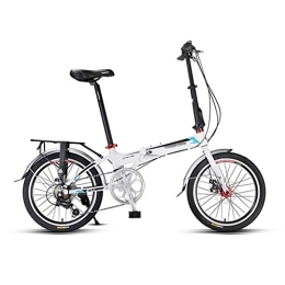 szy Folding Bike szy Folding Bike Foldable Bike Folding Bicycle Adult Folding Bicycle Aluminum Alloy Variable Speed Bicycle City Bike (Color : White, Size : 20 inches)
