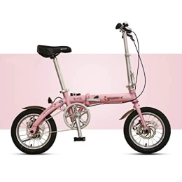 szy Folding Bike szy Folding Bike Foldable Bike Folding Bicycle Aluminum Bicycle Variable Speed Folding Bicycle Men's And Women's Small 14-inch Ultra-light And Portable (Color : Pink, Size : 14 inches)