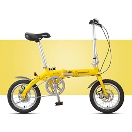 szy Folding Bike szy Folding Bike Foldable Bike Folding Bicycle Aluminum Bicycle Variable Speed Folding Bicycle Men's And Women's Small 14-inch Ultra-light And Portable (Color : Yellow, Size : 14 inches)