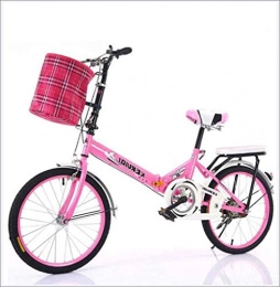 TANERDD Bike TANERDD 20 Inch Folding Bicycle Carrier Bicycle Road Bike Leisure bike Portable Student Bicycle Bike Ultra Light Variable Speed For Birthday, Pink