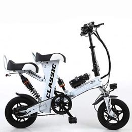 Tang Folding Bike Tang Mini Foldable Electric Bike 12 Inches, 35 Km / H, 400W Mountain Bike, White