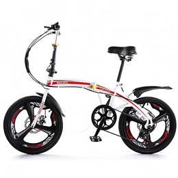TANGIST Folding Bike TANGIST Bikes Red Cycling Mountain Fast Folding High Carbon Steel, Six Level Sensitive Shifting, For Adults Men Women, For 20 Inch, Ergonomic