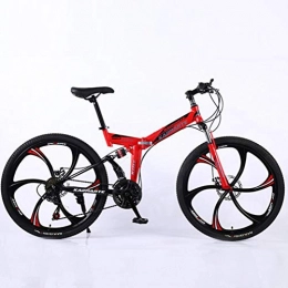 Tbagem-Yjr Folding Bike Tbagem-Yjr 24 Inch City Road Bicycle 24 Speed Off-road Damping Mountain Bike For Adult (Color : Red)
