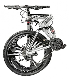 Tbagem-Yjr Bike Tbagem-Yjr 24-inch Folding Mountain Bike, 3 Knife Wheels With Absorbers And Dual Disc Brakes 21 / 24 / 27 / 30 Speed Grey (Speed : 21speed)