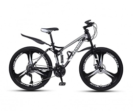 Tbagem-Yjr Folding Bike Tbagem-Yjr 24 Inch Mountain Bike Folding Bikes, 21 / 24 / 27 / 30 Speed Frame 3 Spoke Wheels Full Suspension AntiSlip Variable Speed Racing Shock Absorption Bikes (Color : A, Size : 30speed)