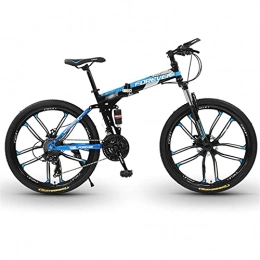Tbagem-Yjr Bike Tbagem-Yjr 24 Inches Foldable Mountain Bicycle, 27 Speed Folding Bike 10 Knife Wheels Carbon Steel Frame Bike With Dual Disc Brakes Lightweight Bike For Adult Color: A-D (Color : A, Speed : 24speed)