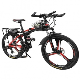 Tbagem-Yjr Folding Bike Tbagem-Yjr 26 In Wheels Mountain Bike Foldable Road Bicycle MTB Adult Folding Bicycles For Men And Women 27 Speed Double Disc Brake Adult 3 Knife Wheels Black (Speed : 27speed)