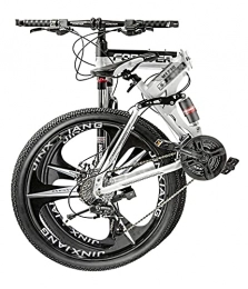 Tbagem-Yjr Folding Bike Tbagem-Yjr 26 Inch Full Suspension Bicycle Dual Disc Brake MTB, 21 / 24 / 27 / 30 Variable Speed Cross-Country Bike Foldable Bicycle 3 Knife Wheels Bikes Grey 23kg (Speed : 24speed)