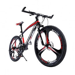 Tbagem-Yjr Folding Bike Tbagem-Yjr 26 Inch Lightweight Folding Mountain Bike, 3 Knife Wheels Suspension Fork Daul Disc Brakes Portable Adjustable Bicycle 21 / 24 / 27 / 30 Speed Bicycle For Adult Red (Size : 30speed)