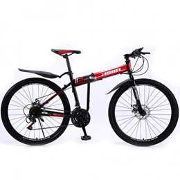Tbagem-Yjr Folding Bike Tbagem-Yjr 26 Inch Mountain Bike, Dual Suspension Folding Bike City Road Bicyclefor Adults (Color : Red, Size : 30 speed)