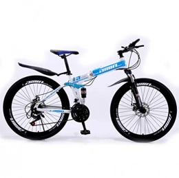 Tbagem-Yjr Bike Tbagem-Yjr 26 Inch Moutain Bike, Portable Folding City Road Bicycle High-carbon Steel Frame (Color : Blue, Size : 30 speed)