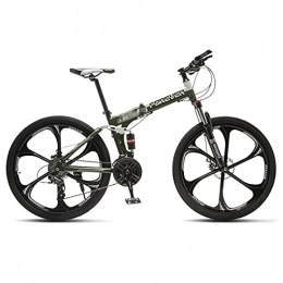 Tbagem-Yjr Bike Tbagem-Yjr 6 Knife Wheels Mountain Bicycles 26 Inch Dual Disc Brakes Folding Mountain Bikes 21 / 24 / 27 / 30 Speed Women / men Crosscountry Bicycle Color:A, B (Color : B, Speed : 30speed)
