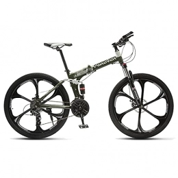 Tbagem-Yjr Bike Tbagem-Yjr Adult Folding Bike 24-inch 21 / 24 / 27 / 30-speed Bike Super Lightweight Full Suspension Bicycle 3 Knife Wheels Color:A-B (Color : A, Speed : 24speed)