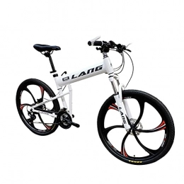 Tbagem-Yjr Folding Bike Tbagem-Yjr Cycling Bikes 27.5 Inch 6 Spoke Wheels 27 / 30 Speed Folding Mountain Bike Shockabsorption Bicycle Dual Suspension Bicycle White (Size : 27speed)