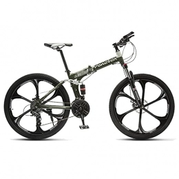 Tbagem-Yjr Folding Bike Tbagem-Yjr Dual Disc Brakes Bicycles 6 Knife Wheels Folding Mountain Bike 26 Inch Mountain Bikes 21 / 24 / 27 / 30 Speed Women / men Crosscountry Bicycle Color:A, B (Color : B, Speed : 21speed)