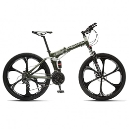 Tbagem-Yjr Folding Bike Tbagem-Yjr Folding 26 Inch Mountain Bike Dual Disc Brakes Bicycles Mountain Bikes 21 / 24 / 27 / 30 Speed Women / men 6 Knife Wheels Crosscountry Bicycle Color:A, B (Color : B, Speed : 30speed)