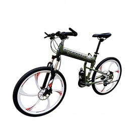 Tbagem-Yjr Folding Bike Tbagem-Yjr Folding Bicycle Mountain Bike 27.5 Inch Wheels Variable Speed Bicycle Adult 27 / 30 Speeds Mountain Trail Bike Portable Road Bicycles ArmyGreen (Size : 27speed)