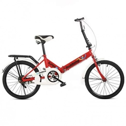 Tbagem-Yjr Bike Tbagem-Yjr Folding Bicycle, Student Mountain Road Bike 20 Inch Road Bicycle Disc Brake Single Speed (Color : Red)