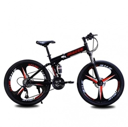Tbagem-Yjr Bike Tbagem-Yjr Folding Mountain Bike, 24 Inches Spoke Wheels Sports Outdoor Disc Brakes Bicycle Road Bike (Color : Black, Size : 21 Speed)
