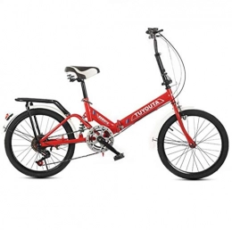 Tbagem-Yjr Bike Tbagem-Yjr Folding Speed Mountain Bike, 20 Inch Road Bicycle 6 Speed Children's Best Gift (Color : Red)
