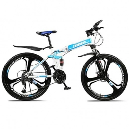 Tbagem-Yjr Bike Tbagem-Yjr Folding Variable Speed 26 Inch Mountain Bike, High Carbon Steel Frame Off Road Bicycle (Color : Blue, Size : 30 speed)