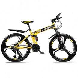 Tbagem-Yjr Bike Tbagem-Yjr Folding Variable Speed 26 Inch Mountain Bike, High Carbon Steel Frame Off Road Bicycle (Color : Yellow, Size : 27 speed)