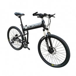Tbagem-Yjr Bike Tbagem-Yjr Full Suspension 27 / 30 Speed Gear Folding Mountain Bike 27.5 Inch Variable Speed Bicycles Spokes Integrated Wheel Black (Size : 30speed)
