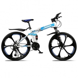 Tbagem-Yjr Bike Tbagem-Yjr Hard Mountain Bike Folding Frame MTB Bike, Double Disc Brake Damping Bicycle 26 Inch (Color : Blue, Size : 27 speed)