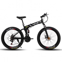 Tbagem-Yjr Folding Bike Tbagem-Yjr Mountain Bike 26 Inch 21 Speed Dual Suspension Mountain Bicycle Sports Leisure (Color : Black)