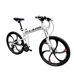 Tbagem-Yjr Bike Tbagem-Yjr Mountain Bike 27.5 Inch 6 Spoke Wheels 27 / 30 Speed Comfortable Mobile Portable Compact Lightweight Dual Disc Brake Folding Bike White (Size : 27speed)