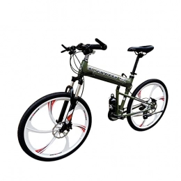 Tbagem-Yjr Folding Bike Tbagem-Yjr Mountain Bike 27.5 Inch Wheels 27 / 30 Speeds Variable Speed Bicycle Folding Mountain Bike Bicycle ArmyGreen (Size : 27speed)