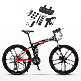 Tbagem-Yjr Folding Bike Tbagem-Yjr Mountain Foldable Bicycle 24 Inch 10 Knife Wheels, Suitable For Adult Teenagers Mechanical Disc Brake With Full Suspension Color: A-C (Color : B)
