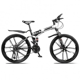 Tbagem-Yjr Folding Bike Tbagem-Yjr Outdoor Mens Sports Leisure Folding Mountain Bike, 26 Inch Freestyle City Road Bicycle (Color : Black, Size : 24 speed)