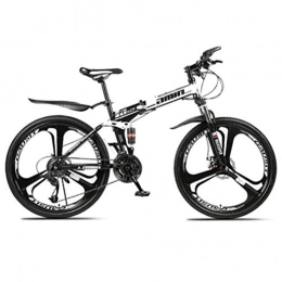Tbagem-Yjr Folding Bike Tbagem-Yjr Portable Folding Mountain Bike, Sports Leisure City Road Bicycle Freestyle Bike 26 Inch (Color : Black, Size : 30 speed)