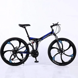 Tbagem-Yjr Bike Tbagem-Yjr Sports Leisure Men And Women 24 Inch Wheel Mountain Bike 27 Speed Folding Road Bicycle (Color : Black blue)