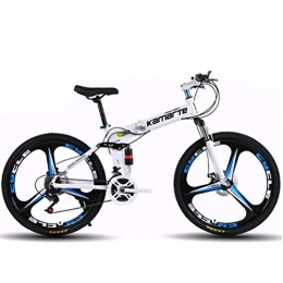 Tbagem-Yjr Folding Bike Tbagem-Yjr Unisex Dual Disc Brakes Mountain Bike 26 Inch Overall Wheel City Road Bicycle (Color : White, Size : 27 Speed)
